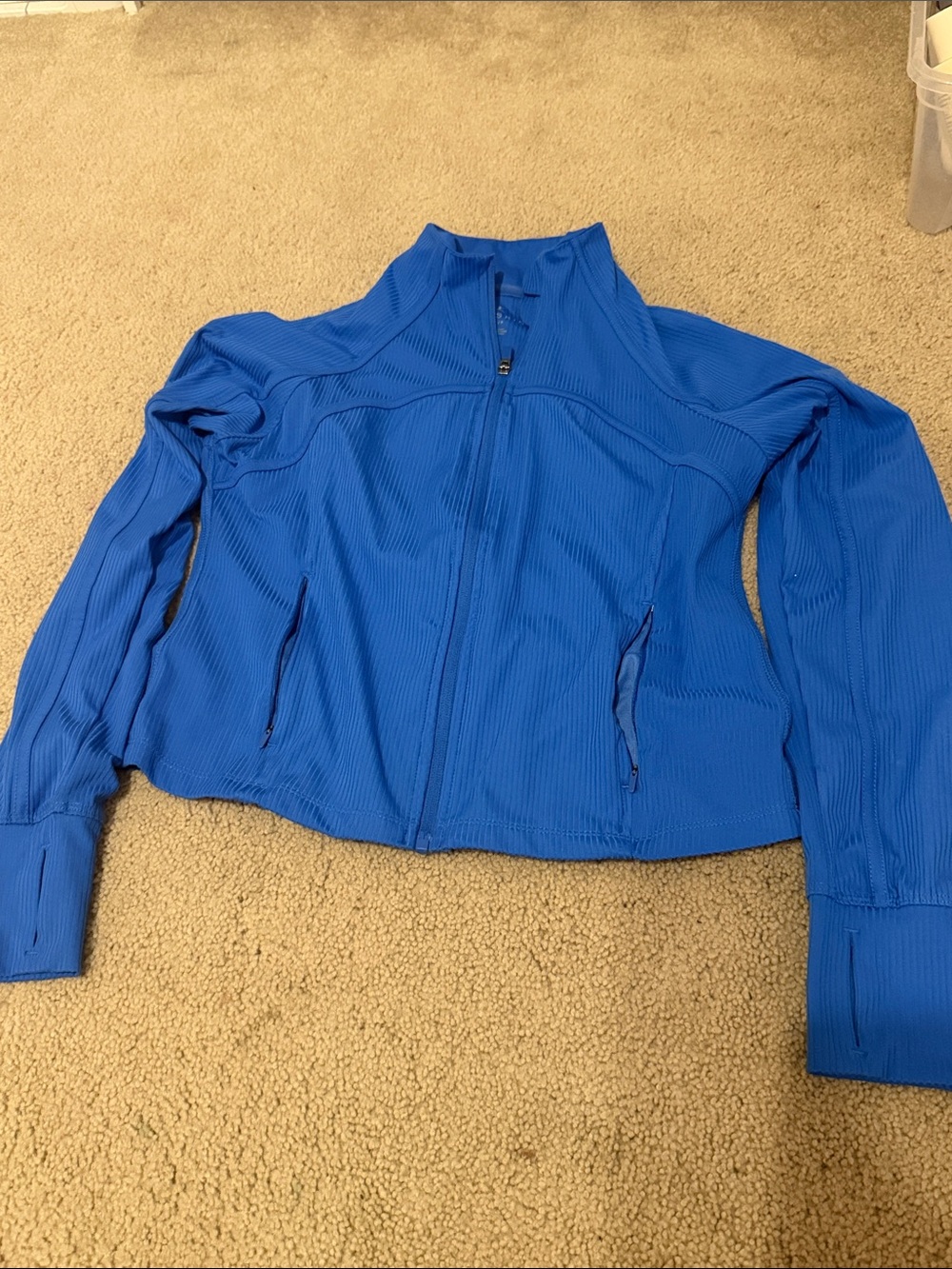 Danskin Electric Blue Zip-Up Bomber Jacket